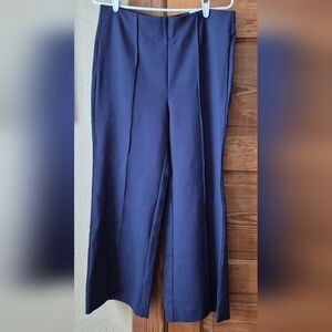NWT Chicos Juliet Cropped Flare Pants Size 1.5 U.S. Sz 10 Navy Blue Pull On